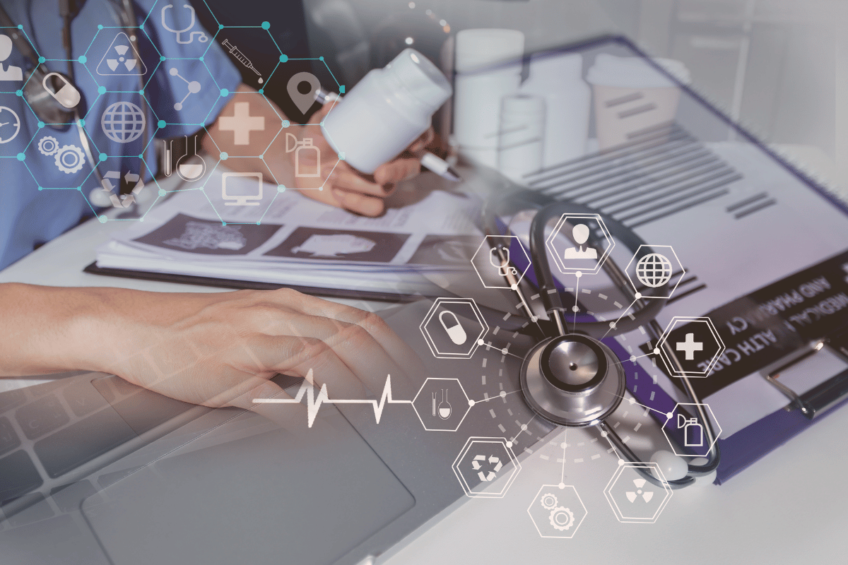 AI solutions transforming healthcare service operations and enhancing customer experience through digital transformation.