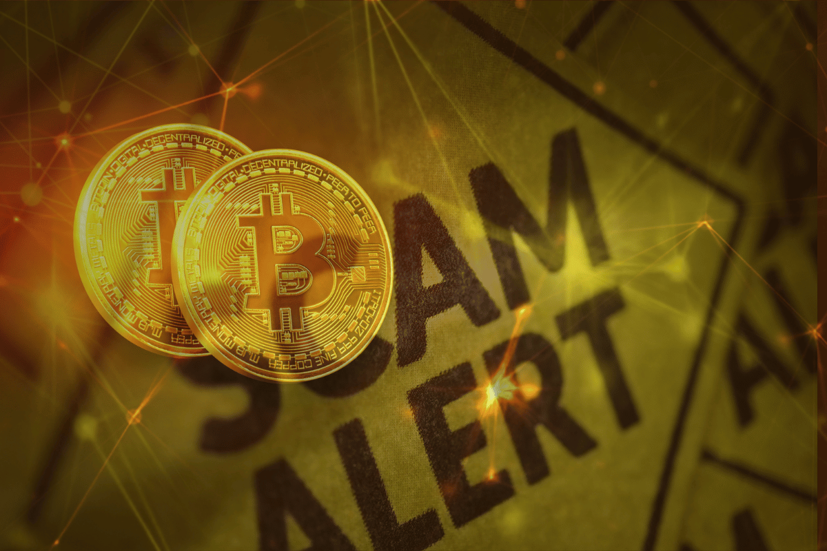 A warning about cryptocurrency investment scams, protecting businesses from financial losses and fraud.