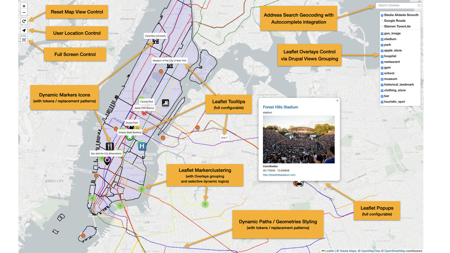 Leaflet module 10x enhanced functionalities 