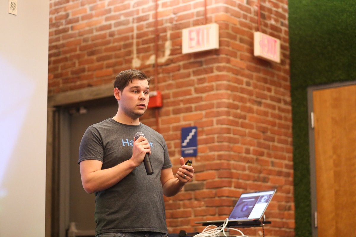 Mike, kicking off a Boston Drupal Meetup in 2017