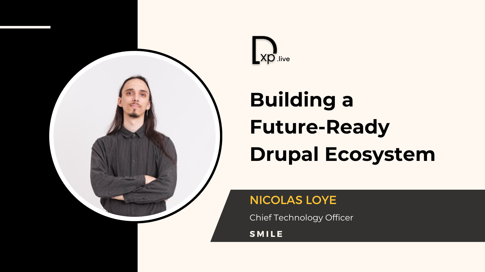 Nicolas Loye, CTO at Smile, discussing Drupal's community-driven leadership and architectural innovations.