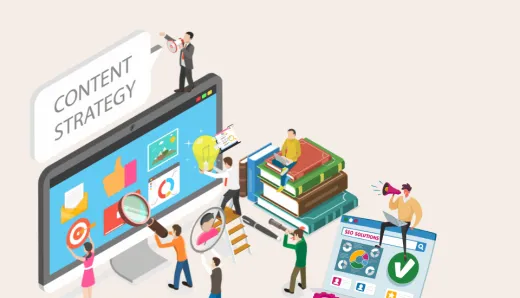 A visual representation of content strategy elements for Digital Experience Platforms, highlighting personalization, analytics, and governance