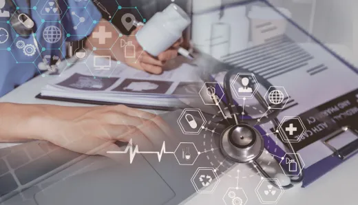 AI solutions transforming healthcare service operations and enhancing customer experience through digital transformation.