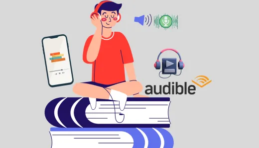 Audible launches AI program allowing narrators to use voice replicas to enhance customer experience. Here the customer is listening to the audiobook.