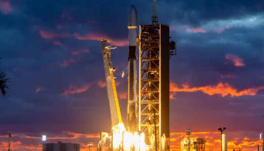 SpaceX Telecom Satellite Launch in Sunset